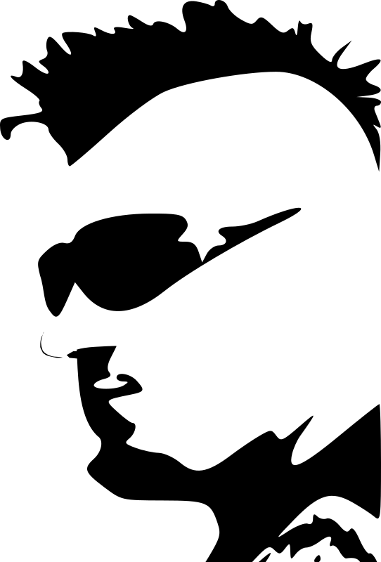 Silhouette vector image of punker