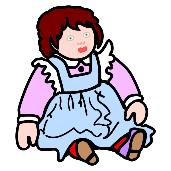 Image of coloured sitting doll