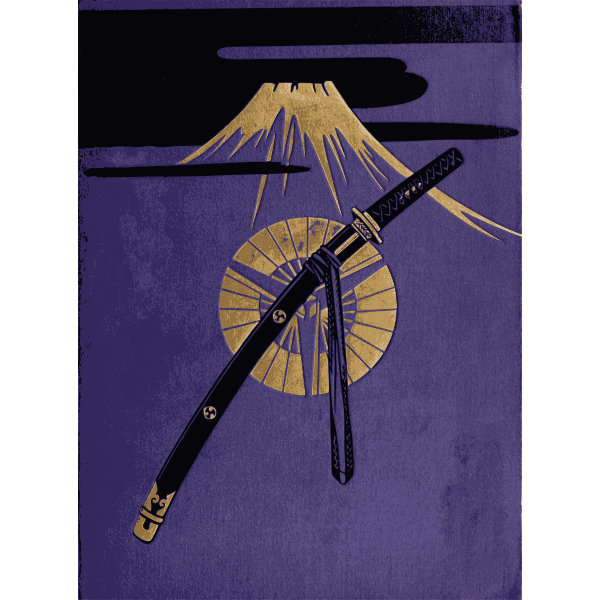 Purple Fuji and a sword