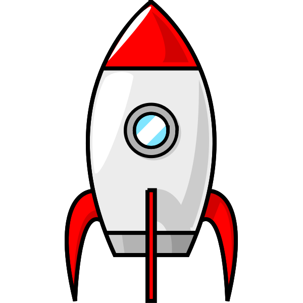 Cartoon moon rocket vector clip art