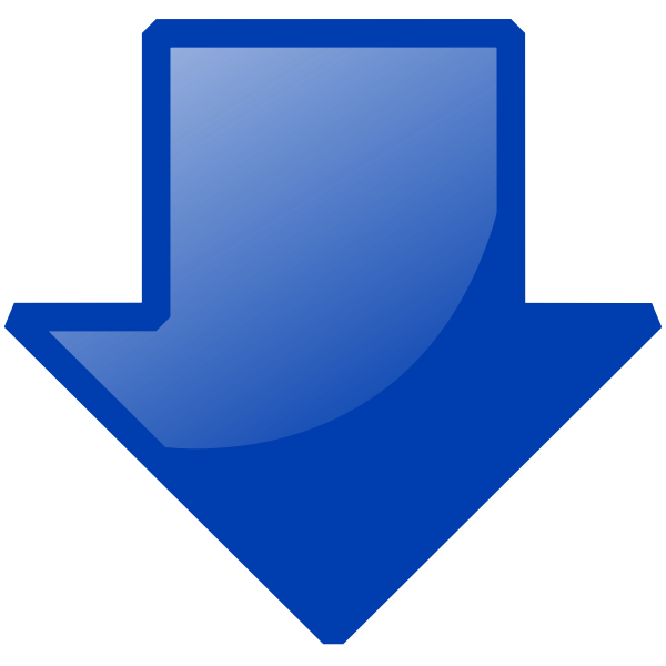 Blue arrow down vector image