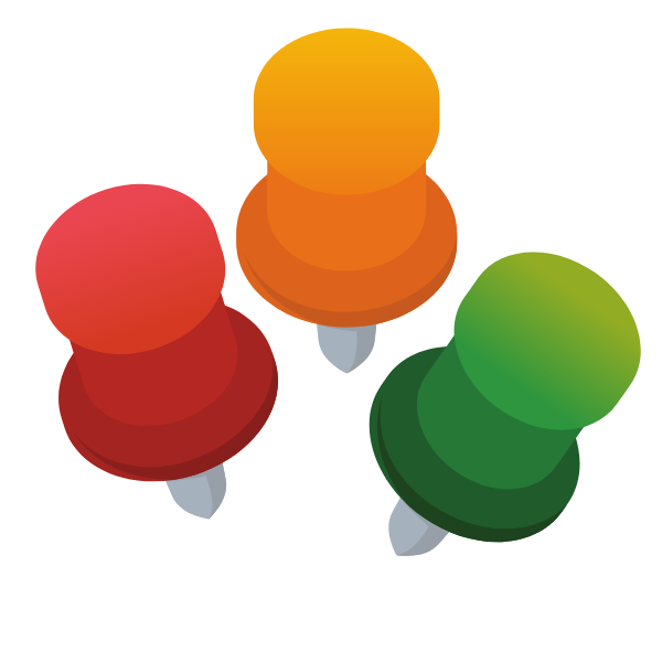 Colorful pushpins