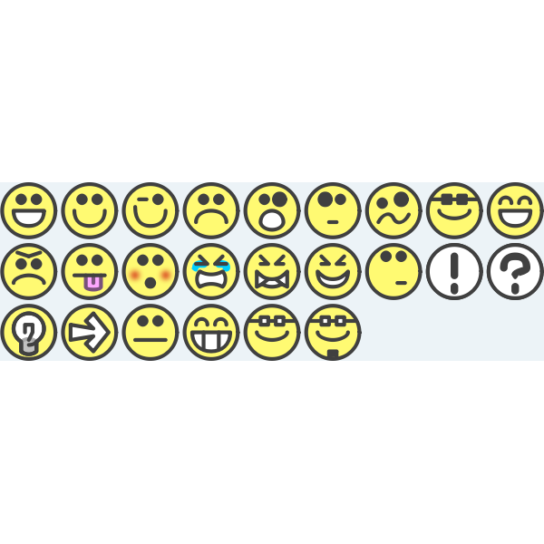 24 flat grin smilies emotion icons emoticons for example for forums