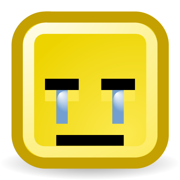 Crying smiley vector icon