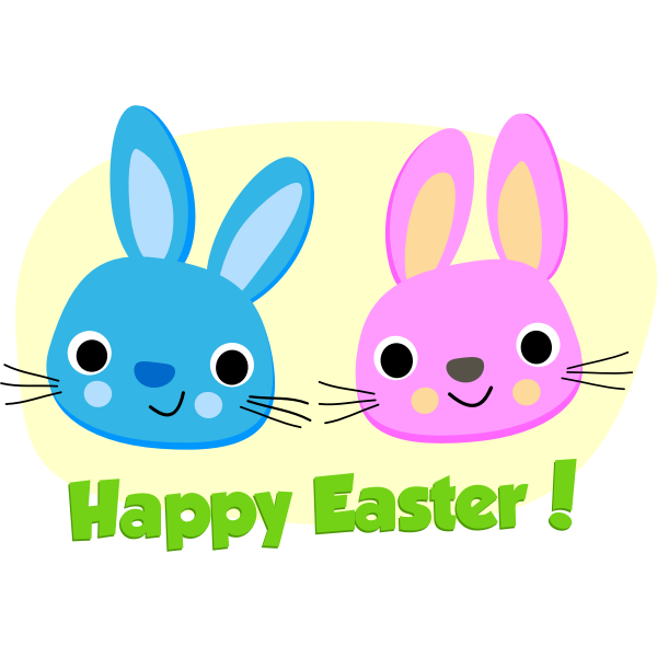 Happy Easter rabbits vector image