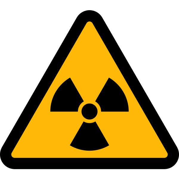 Vector illustration of triangular radioactivity sign