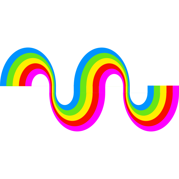 Swirly rainbow decoration vector drawing