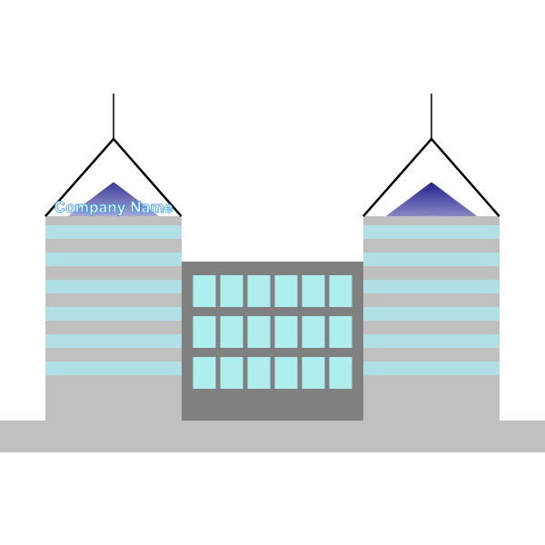 Vector clip art of two-tower office building