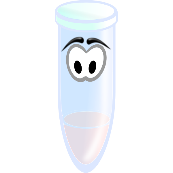 Vector image of cartoon test tube