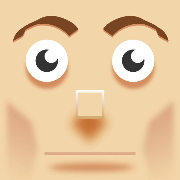 Vector image of square man face painting