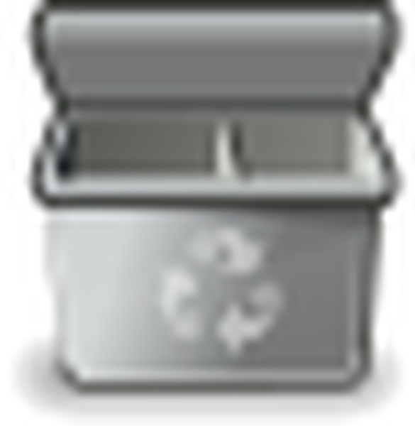 Gray recycle bin