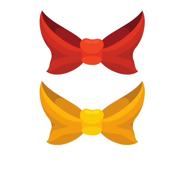 A bow in red and yellow colors