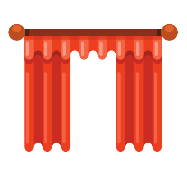 Red curtains