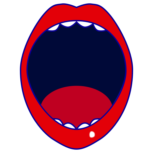 Vector drawing of red open mouth