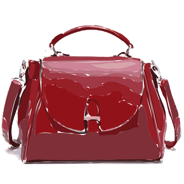 red purse leather