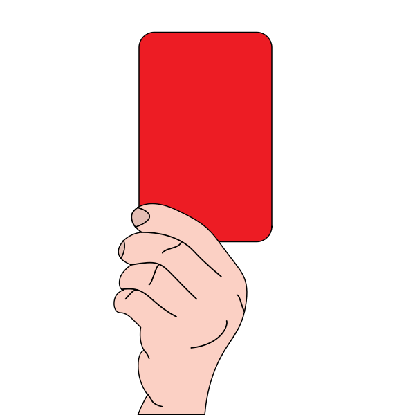 Referee showing red card vector drawing