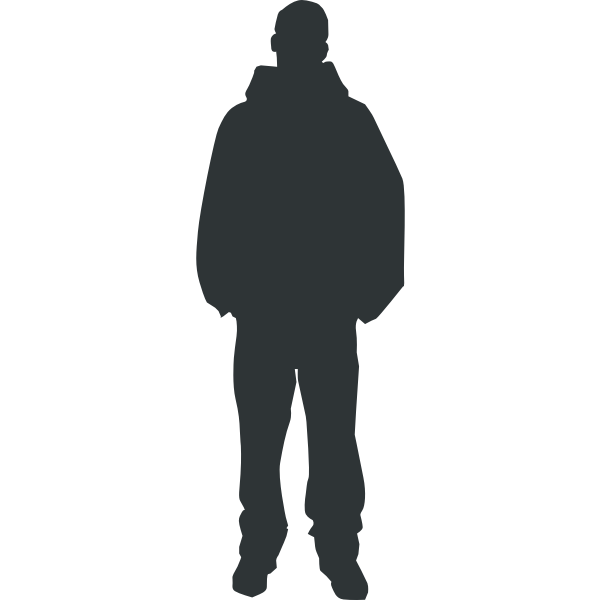 Silhouette of a man in sweatshirt vector image