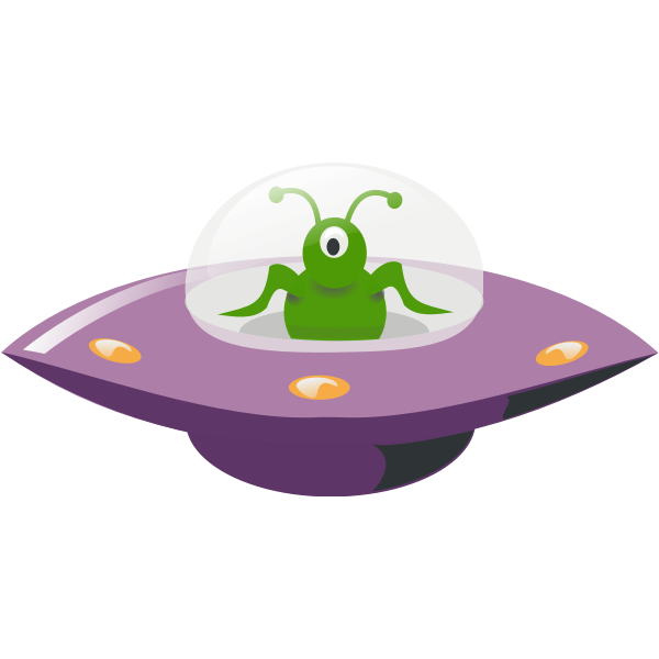 UFO in cartoon style