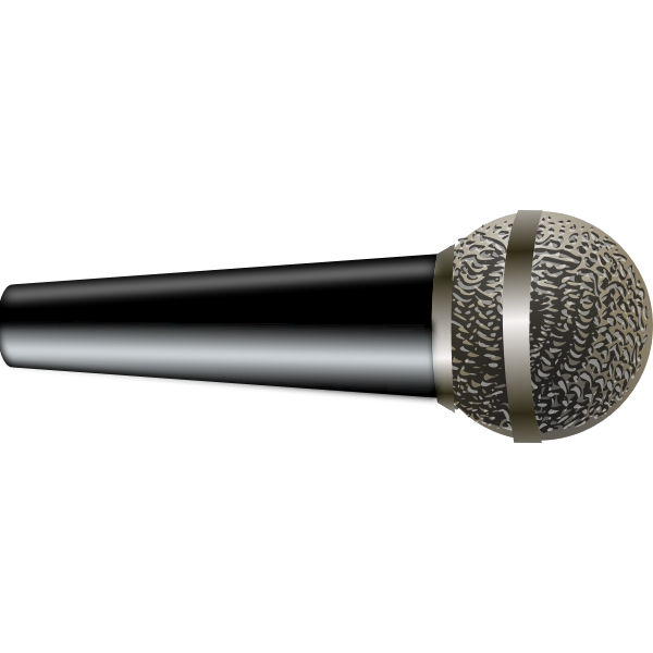 Vector image of photorealistic metal microphone