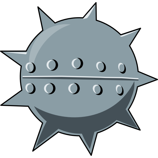 Vector image of cartoon sea mine