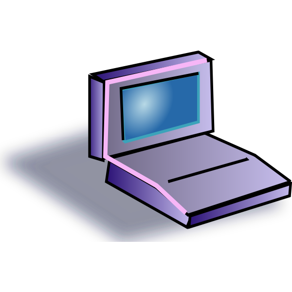 Laptop cartoon icon vector image