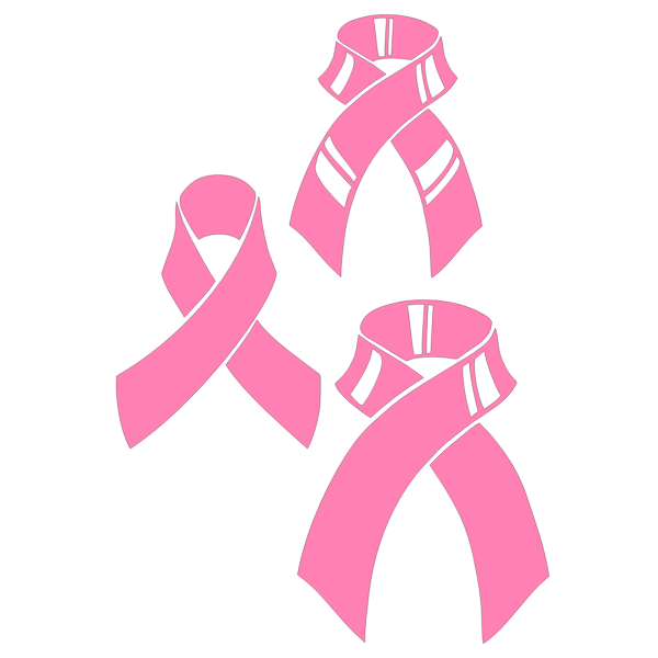 Vector graphics of pink ribbons set