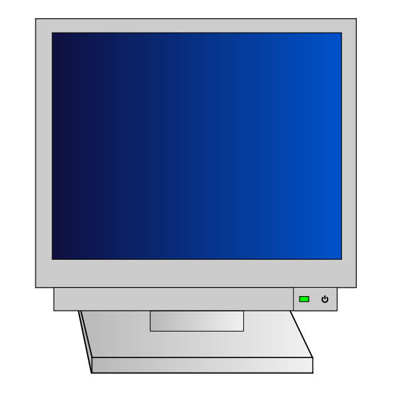 CRT monitor with power light vector clip art