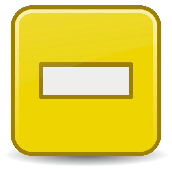 Yellow graphics of computer button - minus