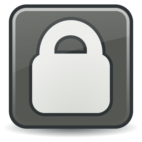 Vector clip art of grayscale security icon