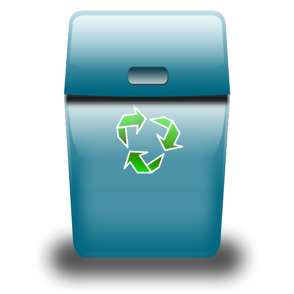 Eco blue recycle bin icon vector illustration