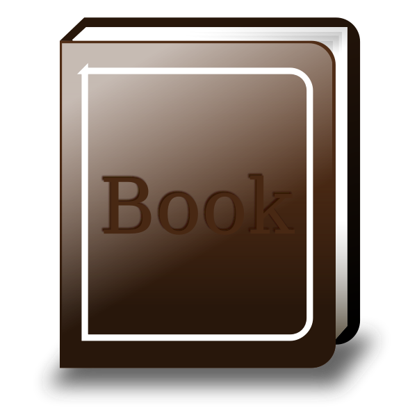 Vector clip art of simple brown book with shadow