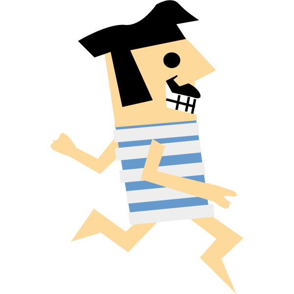 Cartoon vector drawing of a retro runner