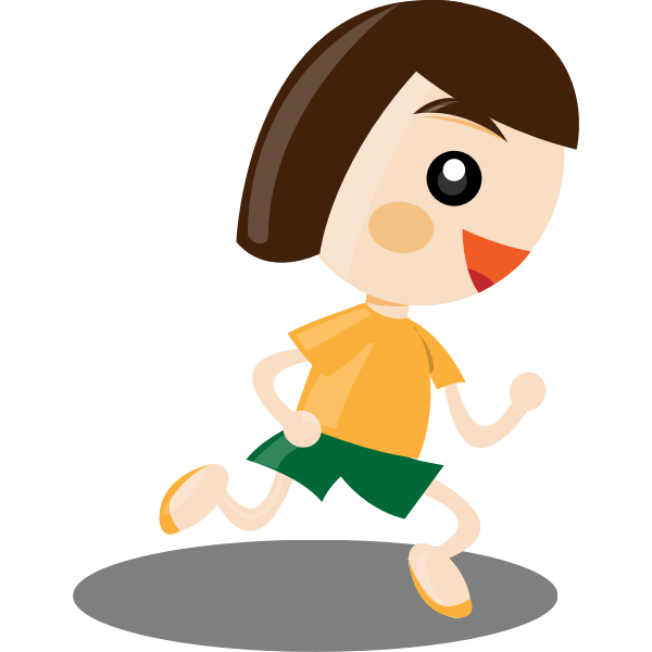 Young woman running vector clip art