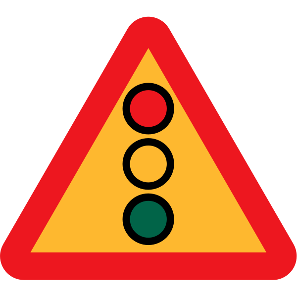 Traffic lights ahead sign vector image