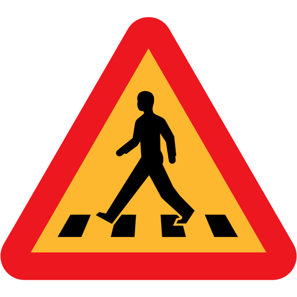 Pedestrian crossing sign vector clip art