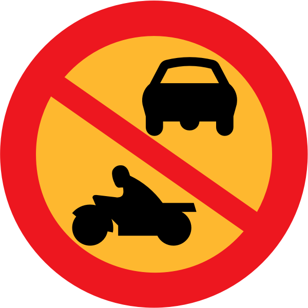 No Motorbikes or cars vector sign