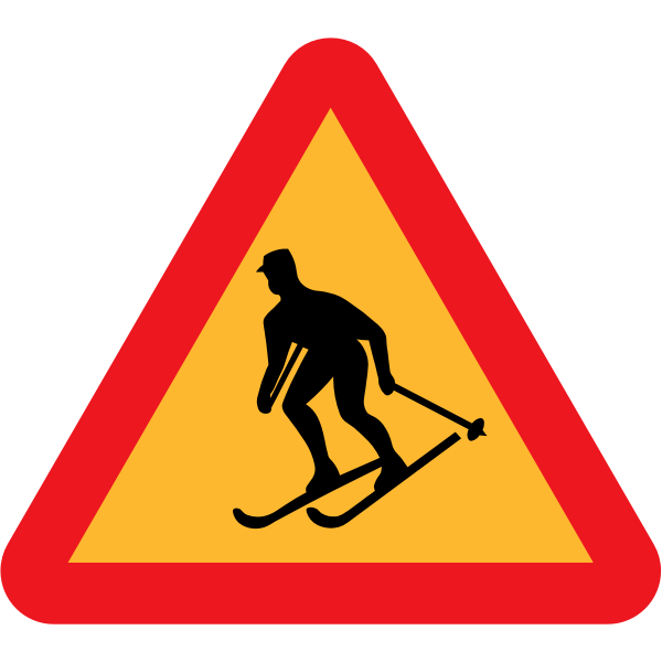 Forbidden for skiers vector sign