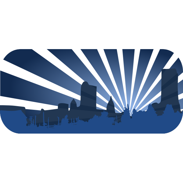 Blue city scene vector