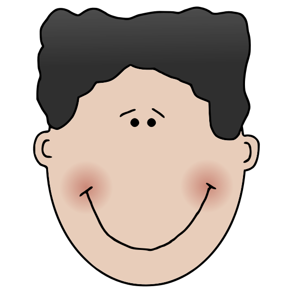 Blushed man smiling vector image