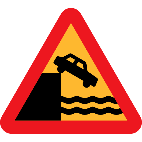 Falling off the cliff vector sign