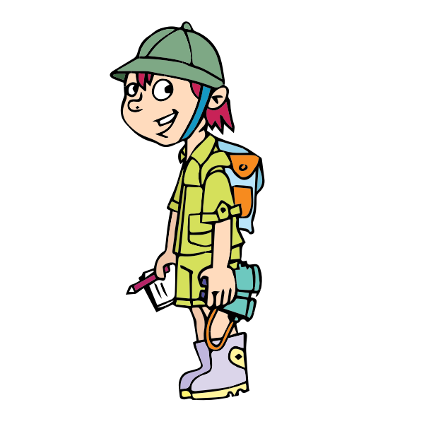 Vector image of safari traveller kid