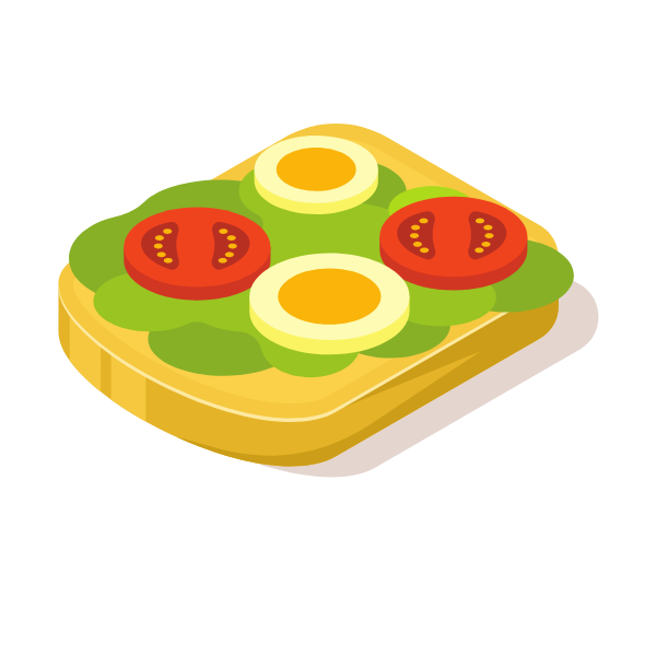 Sandwich with eggs and tomatoes