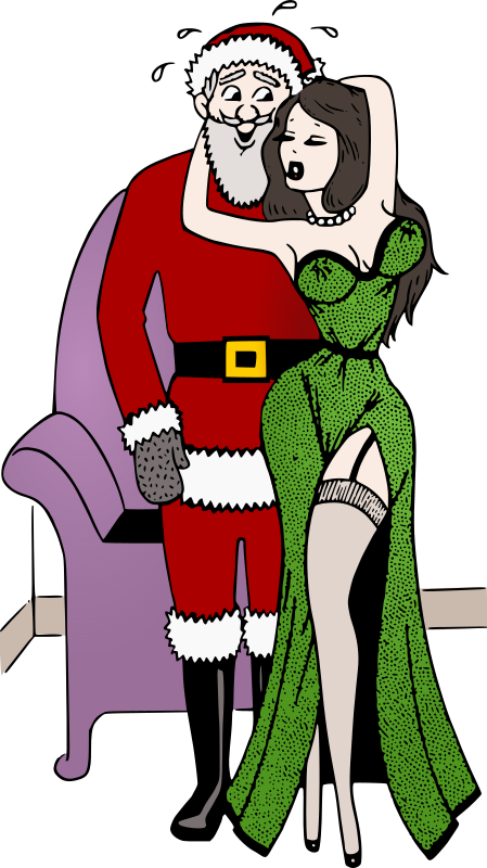 Santa and woman