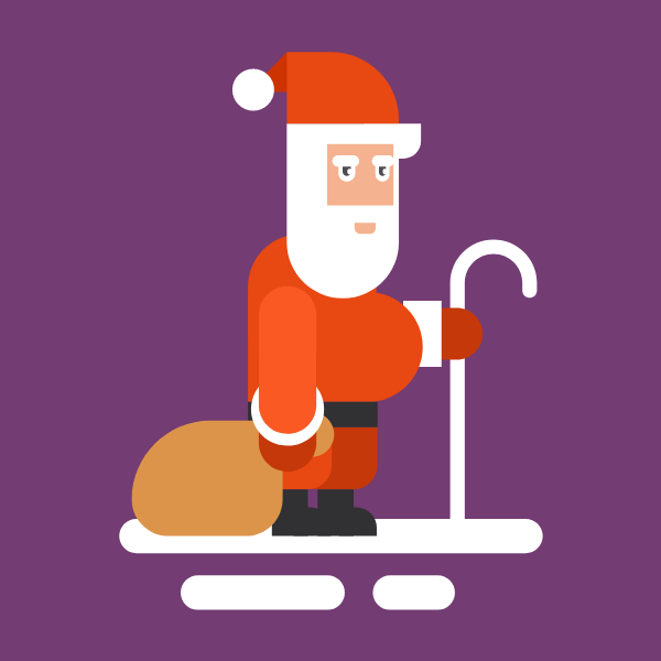 Santa Claus on skis