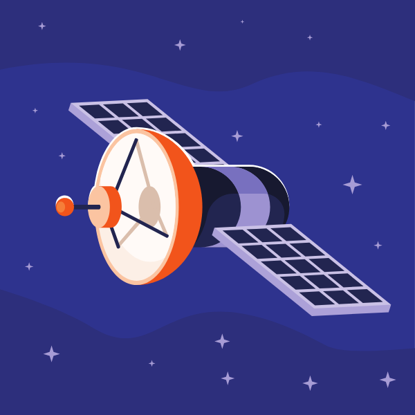 Orbiter with a big antenna