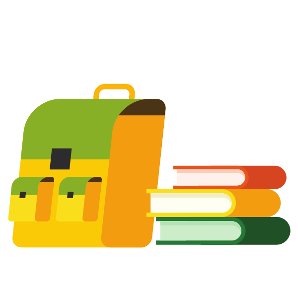 Colorful school backpack