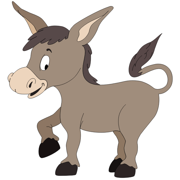 Cartoon smiling donkey