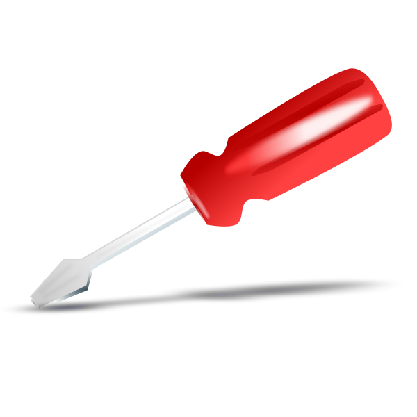 Vector image of tilted screwdriver with shade