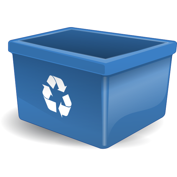 Vector drawing of blue box for depositing recycling items