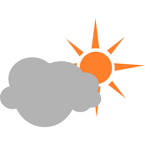 Color symbol for partly cloudy sky vector graphics